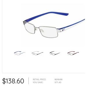 Nike eyeglasses frames blue and chrome